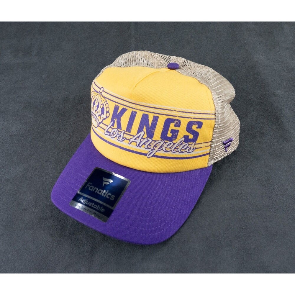 Los Angeles Kings Baseball Cap Mens Adjustable Purple Yellow Fanatics NHL NEW